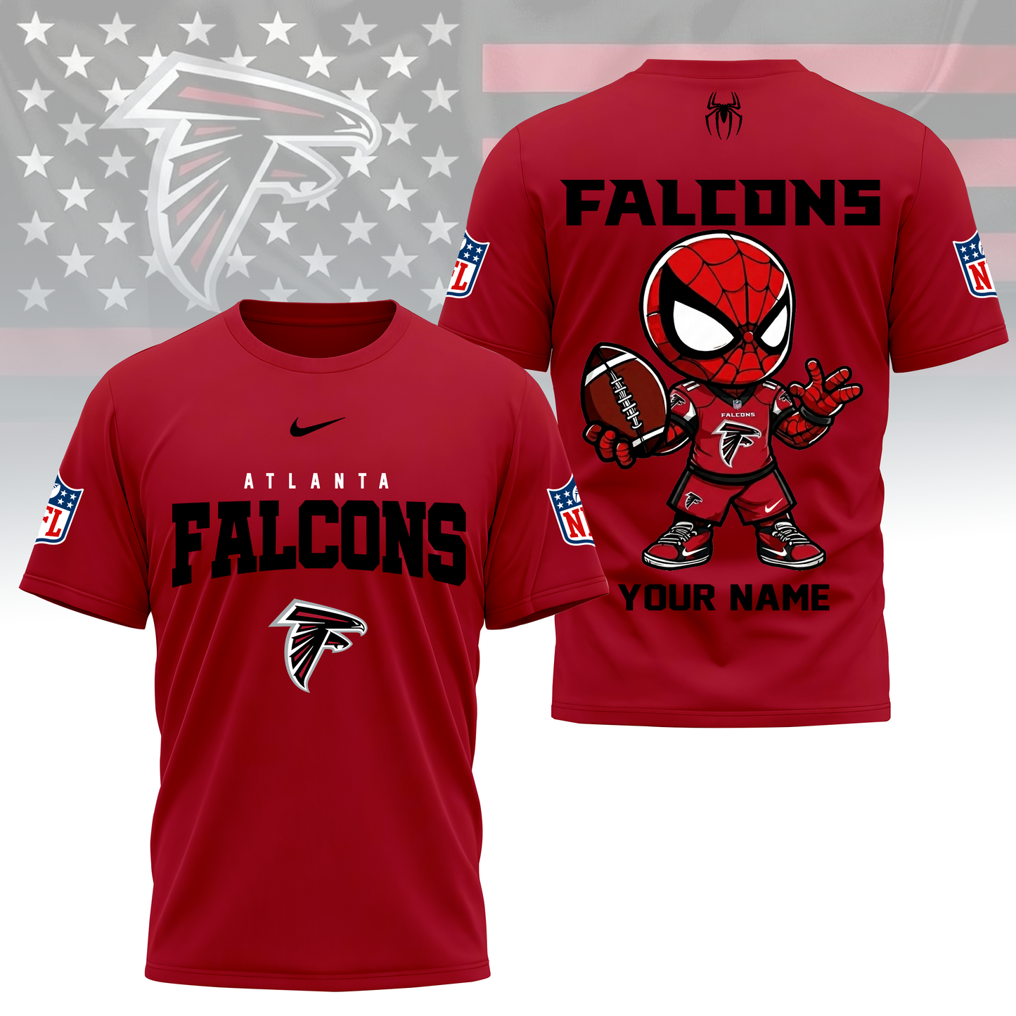 LIMITED EDITION - NEW CUSTOMIZED NFL18 ATF ATLANTA FALCONS SPIDER HERO 3D SHIRT