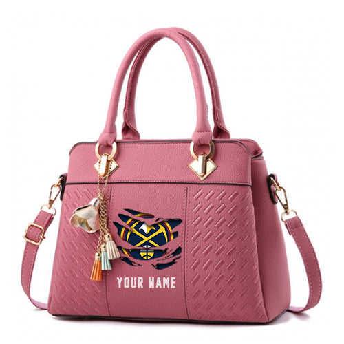 LIMITED EDITION - NEW CUSTOMIZED NBA08 DN DENVER NUGGETS WOMEN'S HANDBAGS MULTICOLOR