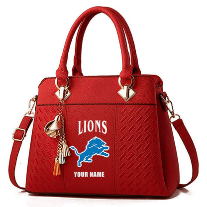 LIMITED EDITION - NEW CUSTOMIZED NFL04 DTL DETROIT LIONS HANDBAG IN MULTIPLE COLORS