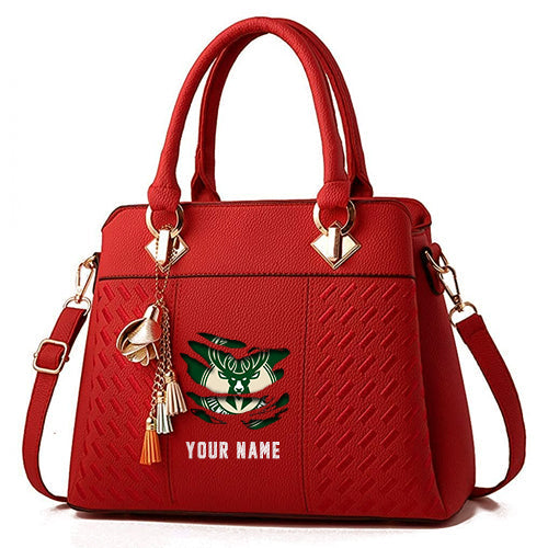 LIMITED EDITION - NEW CUSTOMIZED NBA11 MB MILWAUKEE BUCKS WOMEN'S HANDBAGS MULTICOLOR