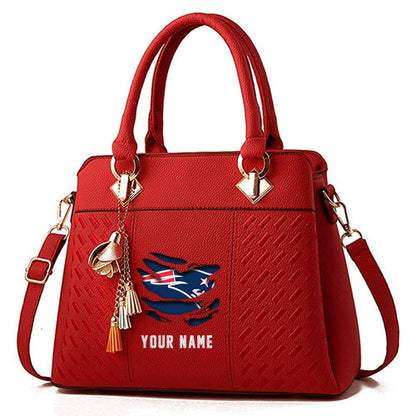 LIMITED EDITION - NEW CUSTOMIZED NFL27 NEP NEW ENGLAND PATRIOTS HANDBAG IN MULTIPLE COLORS