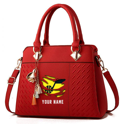 LIMITED EDITION - NEW CUSTOMIZED NBA29 UJ UTAH JAZZ WOMEN'S HANDBAGS MULTICOLOR