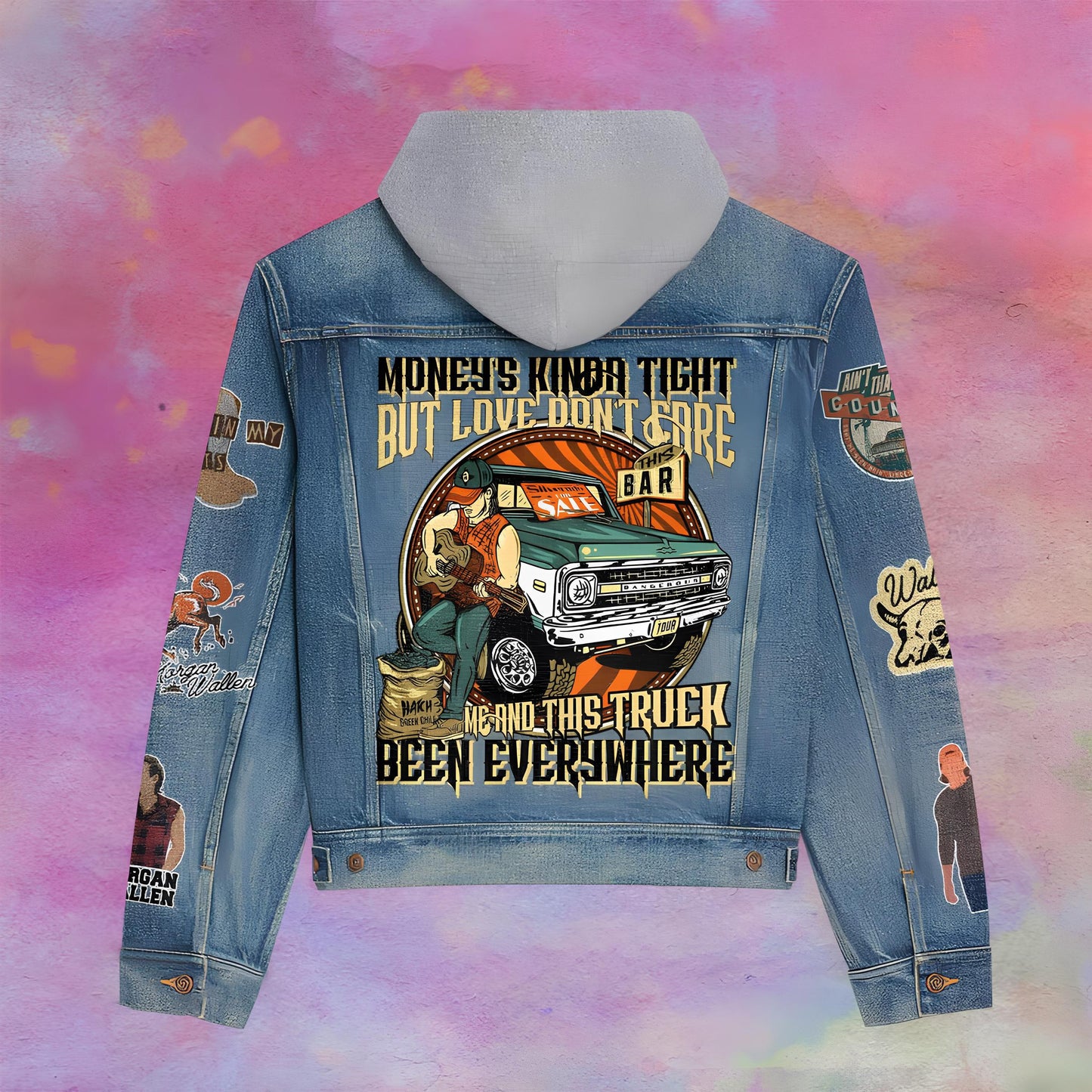 Morgan Wallen Unisex Hooded Denim Jacket
