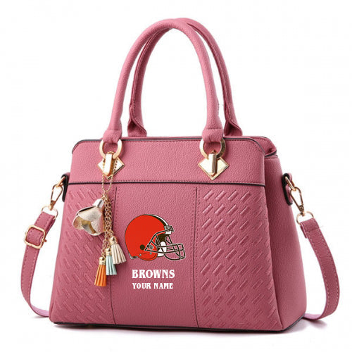 LIMITED EDITION - NEW CUSTOMIZED NFL29 CLB CLEVELAND BROWNS HANDBAG IN MULTIPLE COLORS