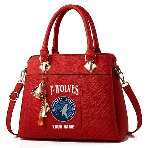 LIMITED EDITION - NEW CUSTOMIZED NBA05 MT MINNESOTA TIMBERWOLVES WOMEN'S HANDBAGS MULTICOLOR