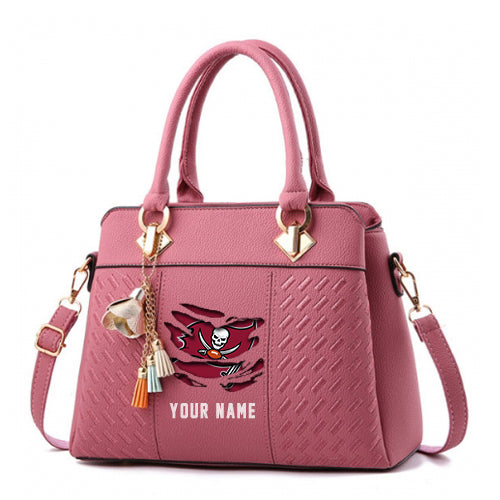 LIMITED EDITION - NEW CUSTOMIZED NFL10 TBB TAMPA BAY BUCCANEERS HANDBAG IN MULTIPLE COLORS