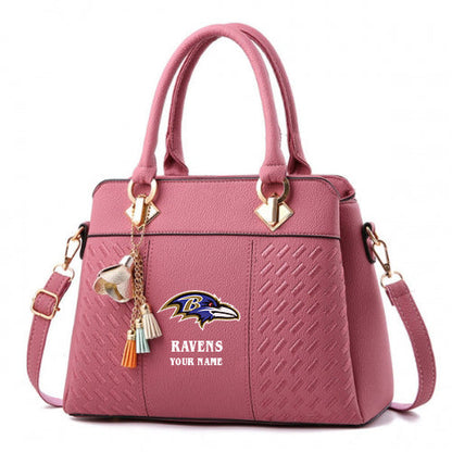 LIMITED EDITION - NEW CUSTOMIZED NFL28 BTR BALTIMORE RAVENS HANDBAG IN MULTIPLE COLORS