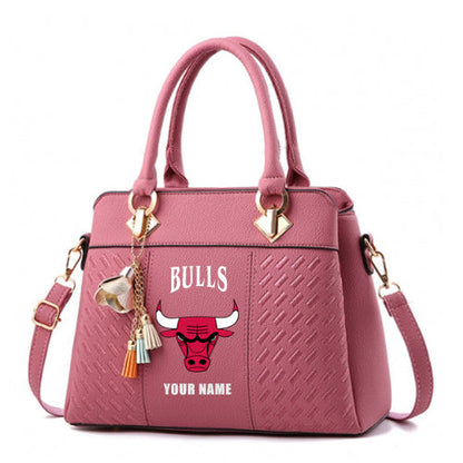 LIMITED EDITION - NEW CUSTOMIZED NBA19 CB CHICAGO BULLS WOMEN'S HANDBAGS MULTICOLOR