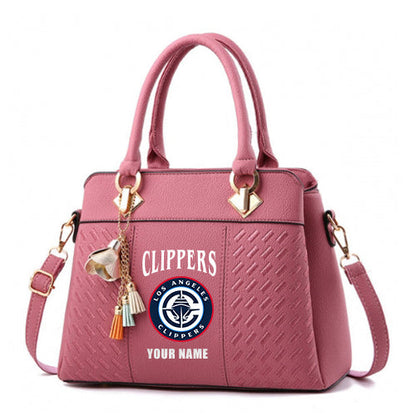 LIMITED EDITION - NEW CUSTOMIZED NBA10 LC LOS ANGELES CLIPPERS WOMEN'S HANDBAGS MULTICOLOR
