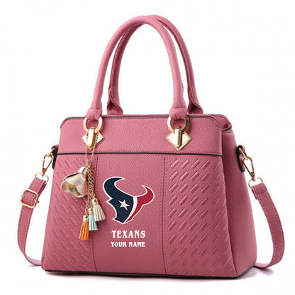 LIMITED EDITION - NEW CUSTOMIZED NFL15 HTT HOUSTON TEXANS HANDBAG IN MULTIPLE COLORS