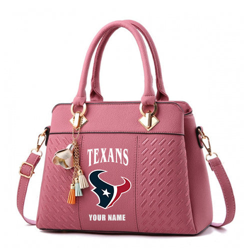 LIMITED EDITION - NEW CUSTOMIZED NFL15 HTT HOUSTON TEXANS HANDBAG IN MULTIPLE COLORS