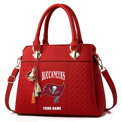 LIMITED EDITION - NEW CUSTOMIZED NFL10 TBB TAMPA BAY BUCCANEERS HANDBAG IN MULTIPLE COLORS