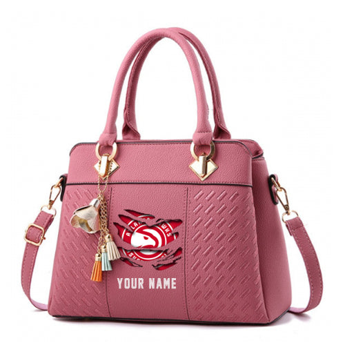 LIMITED EDITION - NEW CUSTOMIZED NBA17 AH ATLANTA HAWKS WOMEN'S HANDBAGS MULTICOLOR