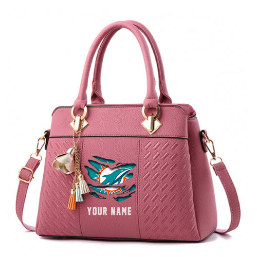 LIMITED EDITION - NEW CUSTOMIZED NFL19 MDP MIAMI DOLPHINS HANDBAG IN MULTIPLE COLORS