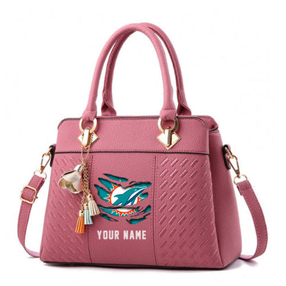 LIMITED EDITION - NEW CUSTOMIZED NFL19 MDP MIAMI DOLPHINS HANDBAG IN MULTIPLE COLORS
