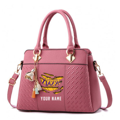 LIMITED EDITION - NEW CUSTOMIZED NBA09 LL LOS ANGELES LAKERS WOMEN'S HANDBAGS MULTICOLOR