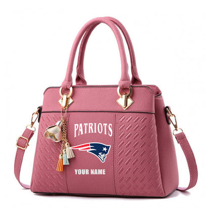 LIMITED EDITION - NEW CUSTOMIZED NFL27 NEP NEW ENGLAND PATRIOTS HANDBAG IN MULTIPLE COLORS