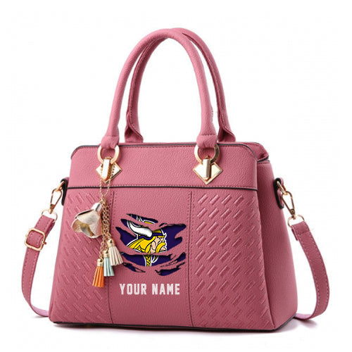 LIMITED EDITION - NEW CUSTOMIZED NFL05 MVK MINNESOTA VIKINGS HANDBAG IN MULTIPLE COLORS