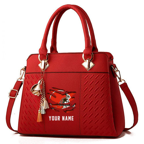 LIMITED EDITION - NEW CUSTOMIZED NFL29 CLB CLEVELAND BROWNS HANDBAG IN MULTIPLE COLORS