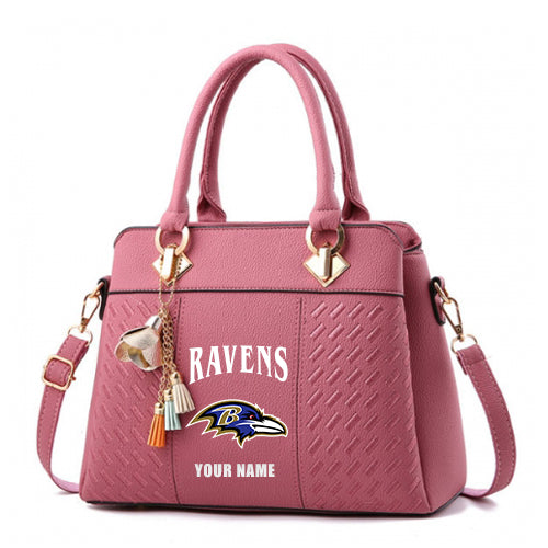 LIMITED EDITION - NEW CUSTOMIZED NFL28 BTR BALTIMORE RAVENS HANDBAG IN MULTIPLE COLORS