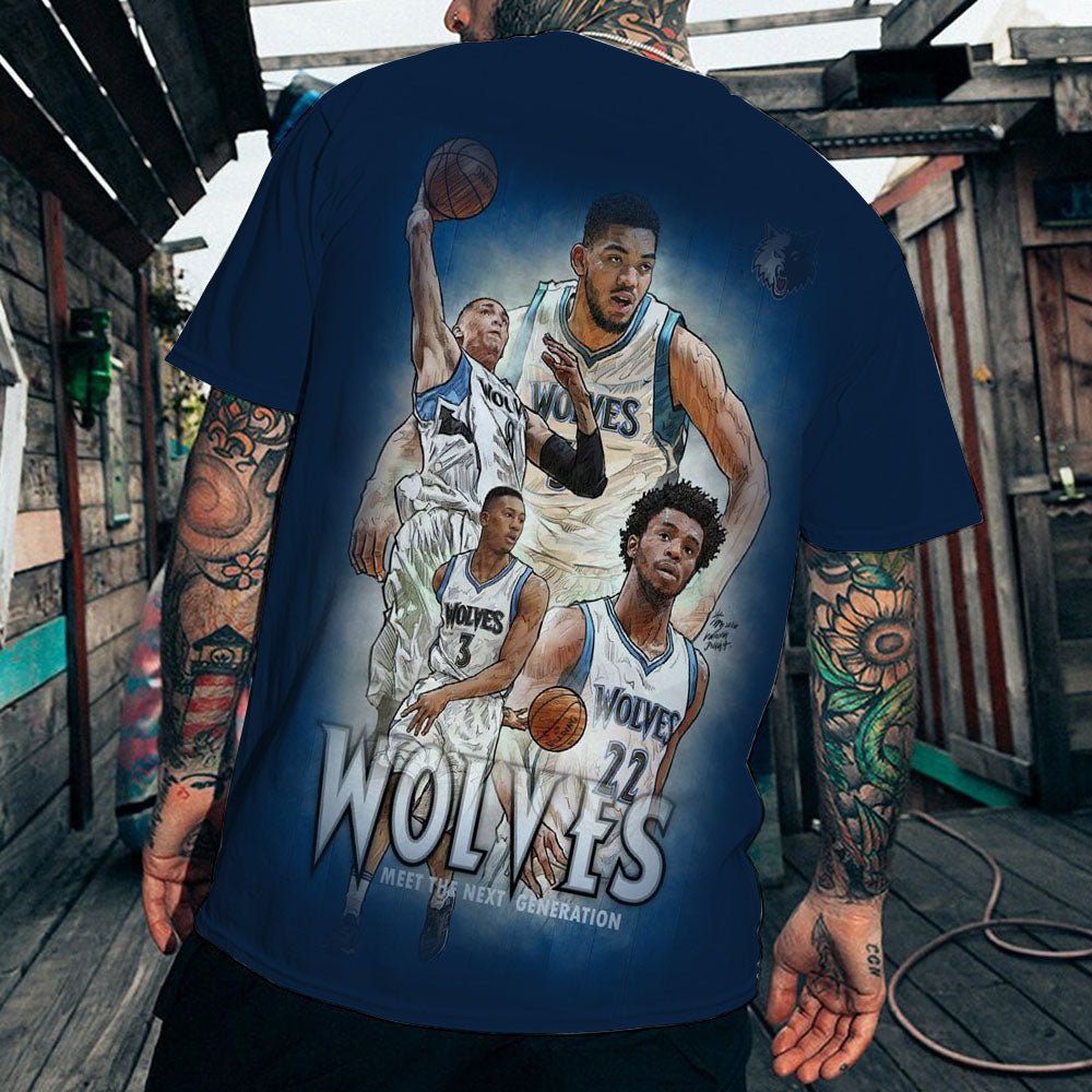 LIMITED EDITION - NEW CUSTOMIZED NBA05 MT MINNESOTA TIMBERWOLVES T-SHIRT