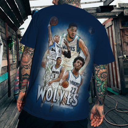 LIMITED EDITION - NEW CUSTOMIZED NBA05 MT MINNESOTA TIMBERWOLVES T-SHIRT