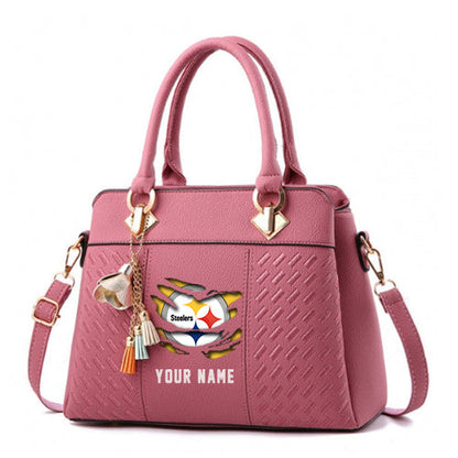 LIMITED EDITION - NEW CUSTOMIZED NFL14 PSB PITTSBURGH STEELERS HANDBAG IN MULTIPLE COLORS