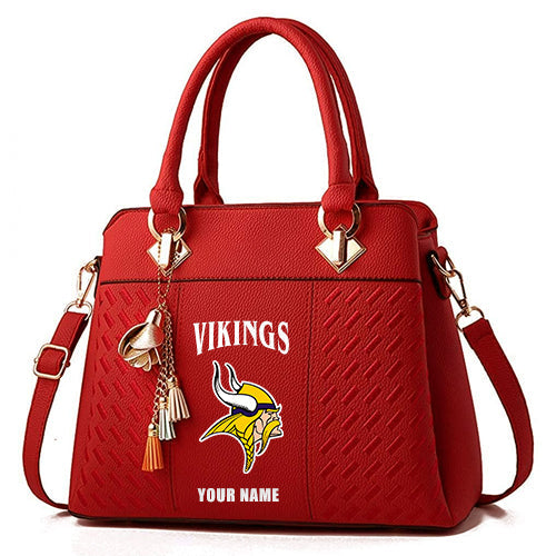 LIMITED EDITION - NEW CUSTOMIZED NFL05 MVK MINNESOTA VIKINGS HANDBAG IN MULTIPLE COLORS