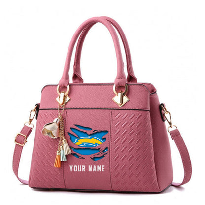 LIMITED EDITION - NEW CUSTOMIZED NFL09 LAC LOS ANGELES CHARGERS HANDBAG IN MULTIPLE COLORS