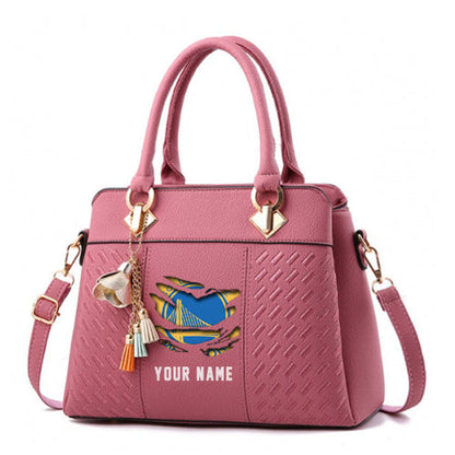 LIMITED EDITION - NEW CUSTOMIZED NBA12 GS GOLDEN STATE WARRIORS WOMEN'S HANDBAGS MULTICOLOR