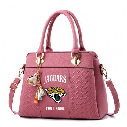 LIMITED EDITION - NEW CUSTOMIZED NFL30 JSJ JACKSONVILLE JAGUARS HANDBAG IN MULTIPLE COLORS