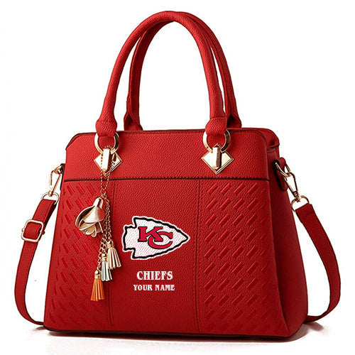 LIMITED EDITION - NEW CUSTOMIZED NFL01 KCC KANSAS CITY CHIEFS HANDBAG IN MULTIPLE COLORS