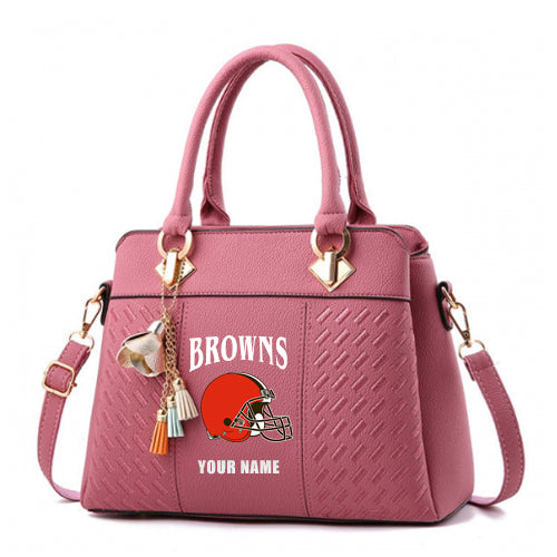 LIMITED EDITION - NEW CUSTOMIZED NFL29 CLB CLEVELAND BROWNS HANDBAG IN MULTIPLE COLORS