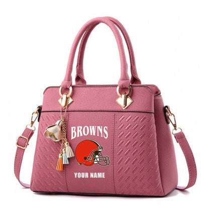 LIMITED EDITION - NEW CUSTOMIZED NFL29 CLB CLEVELAND BROWNS HANDBAG IN MULTIPLE COLORS