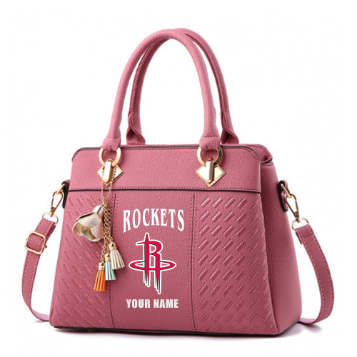LIMITED EDITION - NEW CUSTOMIZED NBA07 HR HOUSTON ROCKETS WOMEN'S HANDBAGS MULTICOLOR