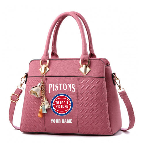 LIMITED EDITION - NEW CUSTOMIZED NBA14 DP DETROIT PISTONS WOMEN'S HANDBAGS MULTICOLOR
