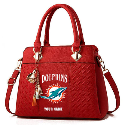 LIMITED EDITION - NEW CUSTOMIZED NFL19 MDP MIAMI DOLPHINS HANDBAG IN MULTIPLE COLORS