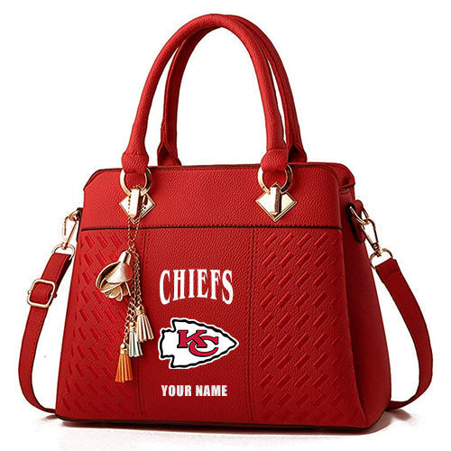 LIMITED EDITION - NEW CUSTOMIZED NFL01 KCC KANSAS CITY CHIEFS HANDBAG IN MULTIPLE COLORS