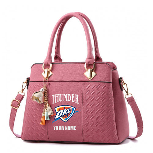 LIMITED EDITION - NEW CUSTOMIZED NBA01 OC OKLAHOMA CITY THUNDER WOMEN'S HANDBAGS MULTICOLOR