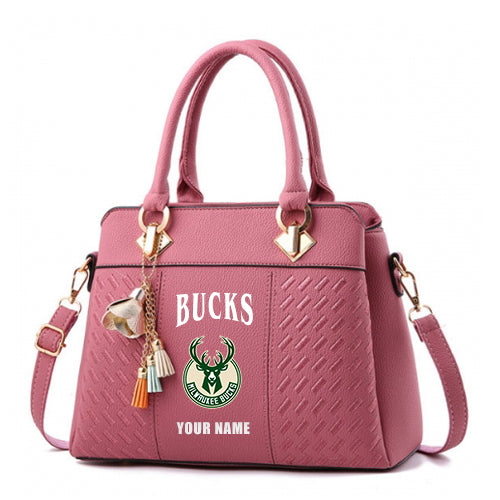 LIMITED EDITION - NEW CUSTOMIZED NBA11 MB MILWAUKEE BUCKS WOMEN'S HANDBAGS MULTICOLOR