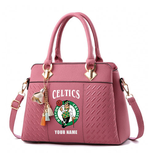 LIMITED EDITION - NEW CUSTOMIZED NBA03 BC BOSTON CELTICS WOMEN'S HANDBAGS MULTICOLOR