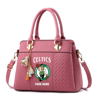 LIMITED EDITION - NEW CUSTOMIZED NBA03 BC BOSTON CELTICS WOMEN'S HANDBAGS MULTICOLOR