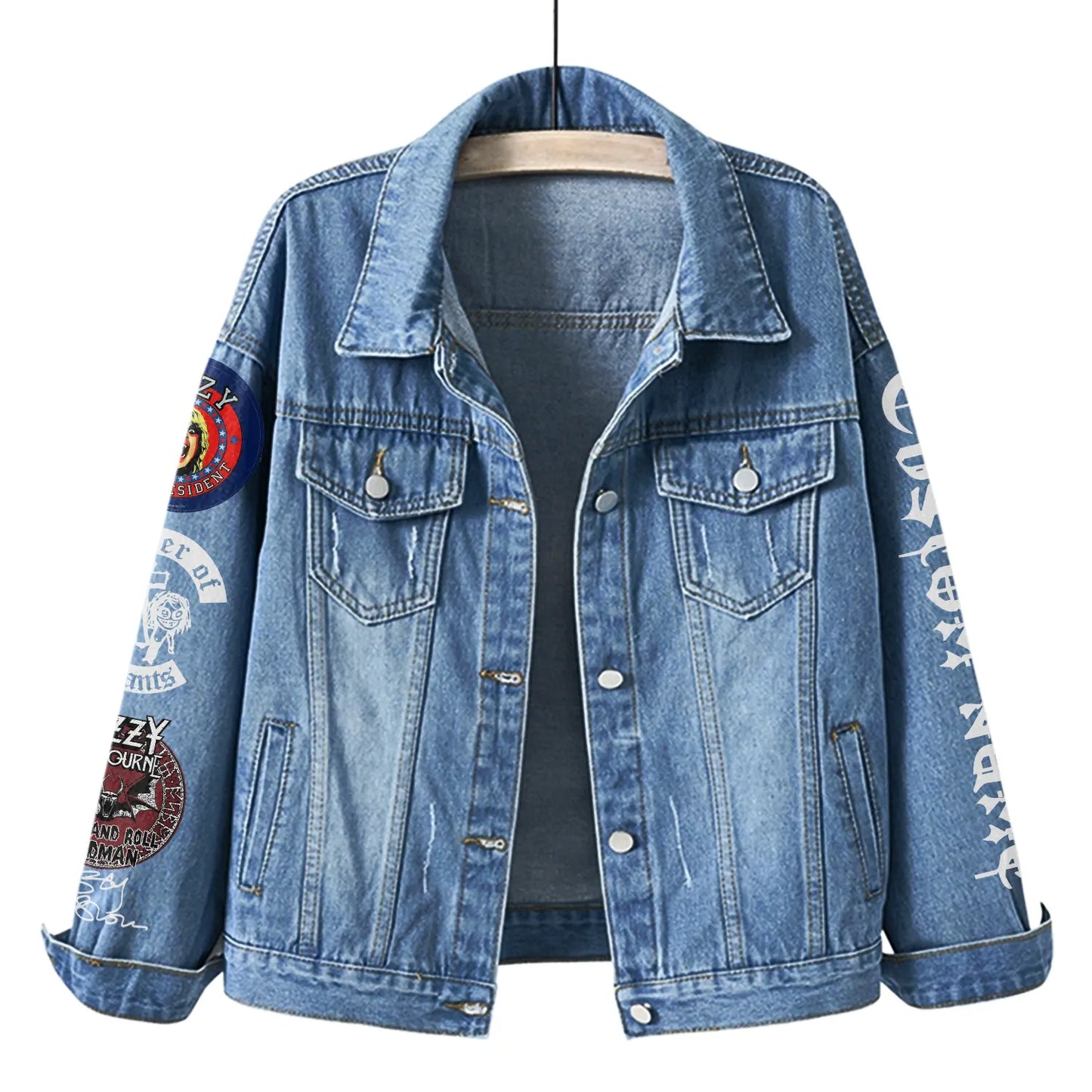 NEW PREMIUM BLACK SABBATH X OZZY OSBOURNE UNISEX DENIM JACKET