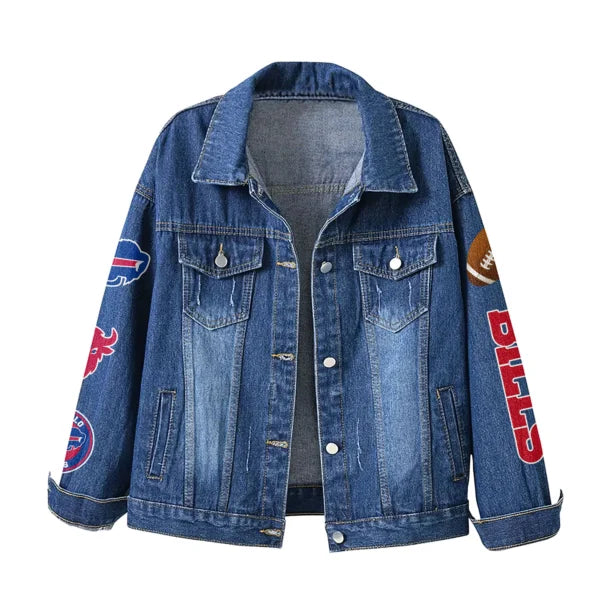 LIMITED EDITION - NEW PREMIUM NFL03 BFB BUFFALO BILLS DENIM JACKET