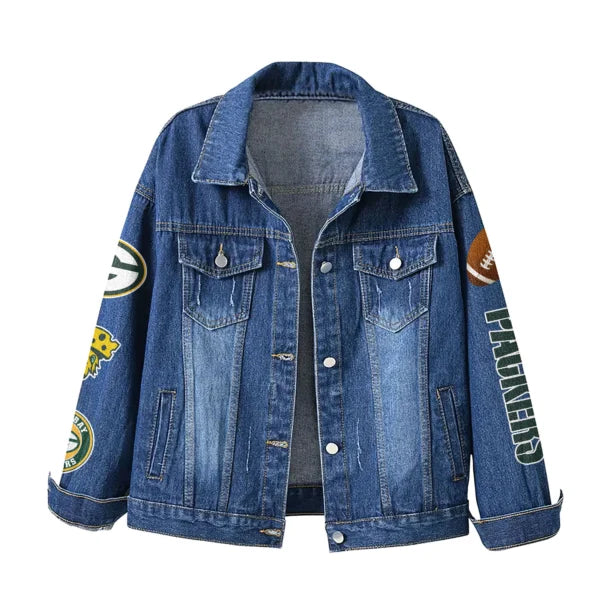 LIMITED EDITION - NEW PREMIUM NFL08 GBP GREEN BAY PACKERS DENIM JACKET
