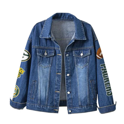 LIMITED EDITION - NEW PREMIUM NFL08 GBP GREEN BAY PACKERS DENIM JACKET