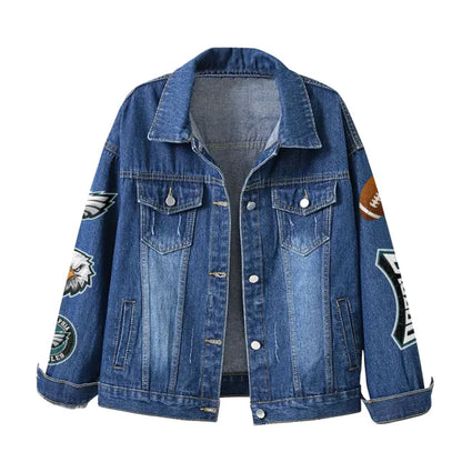 LIMITED EDITION - NEW PREMIUM NFL02 PPE PHILADELPHIA EAGLES DENIM JACKET