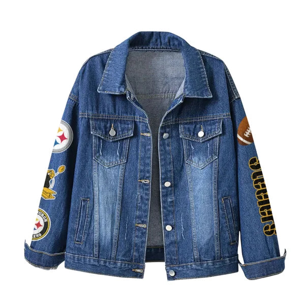LIMITED EDITION - NEW PREMIUM NFL14 PSB PITTSBURGH STEELERS DENIM JACKET
