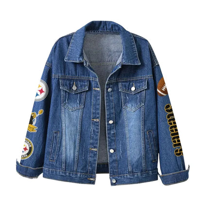 LIMITED EDITION - NEW PREMIUM NFL14 PSB PITTSBURGH STEELERS DENIM JACKET