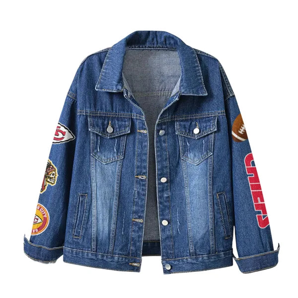 LIMITED EDITION - NEW PREMIUM NFL01 KCC KANSAS CITY CHIEFS DENIM JACKET